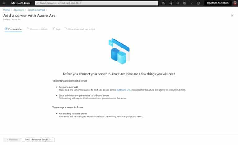 Add a server with Azure Arc