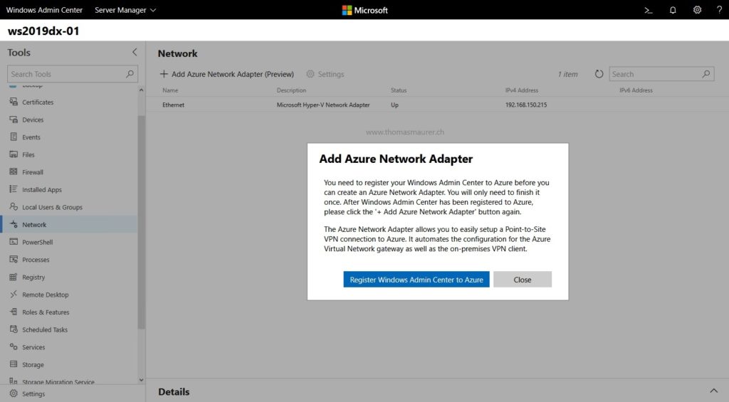 Add Azure Network Adapter