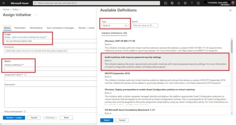 Audit machines with insecure password security settings