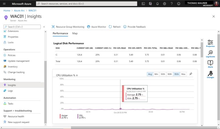 Azure Arc Enabled Server Performance Monitoring