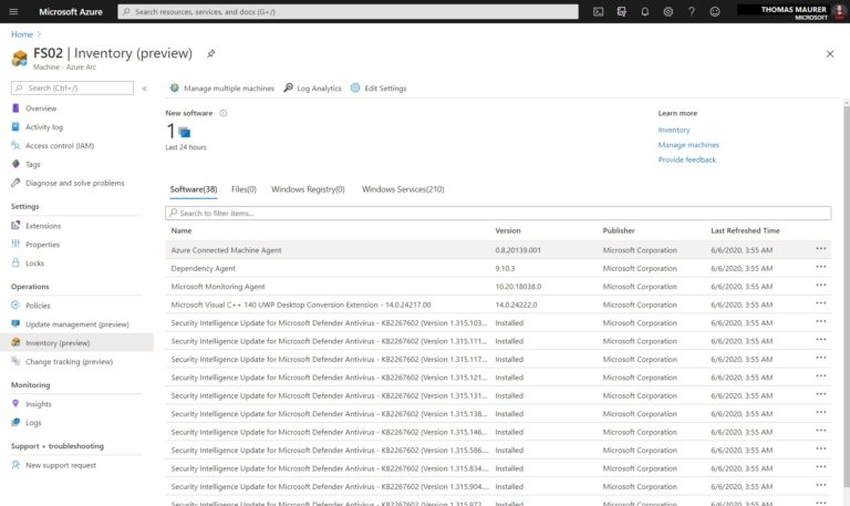 Azure Arc Server Inventory