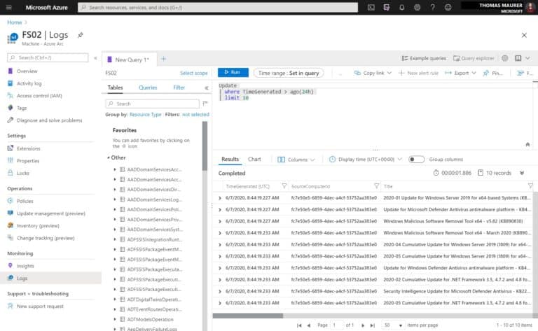 Azure Arc Servers Log Analytics