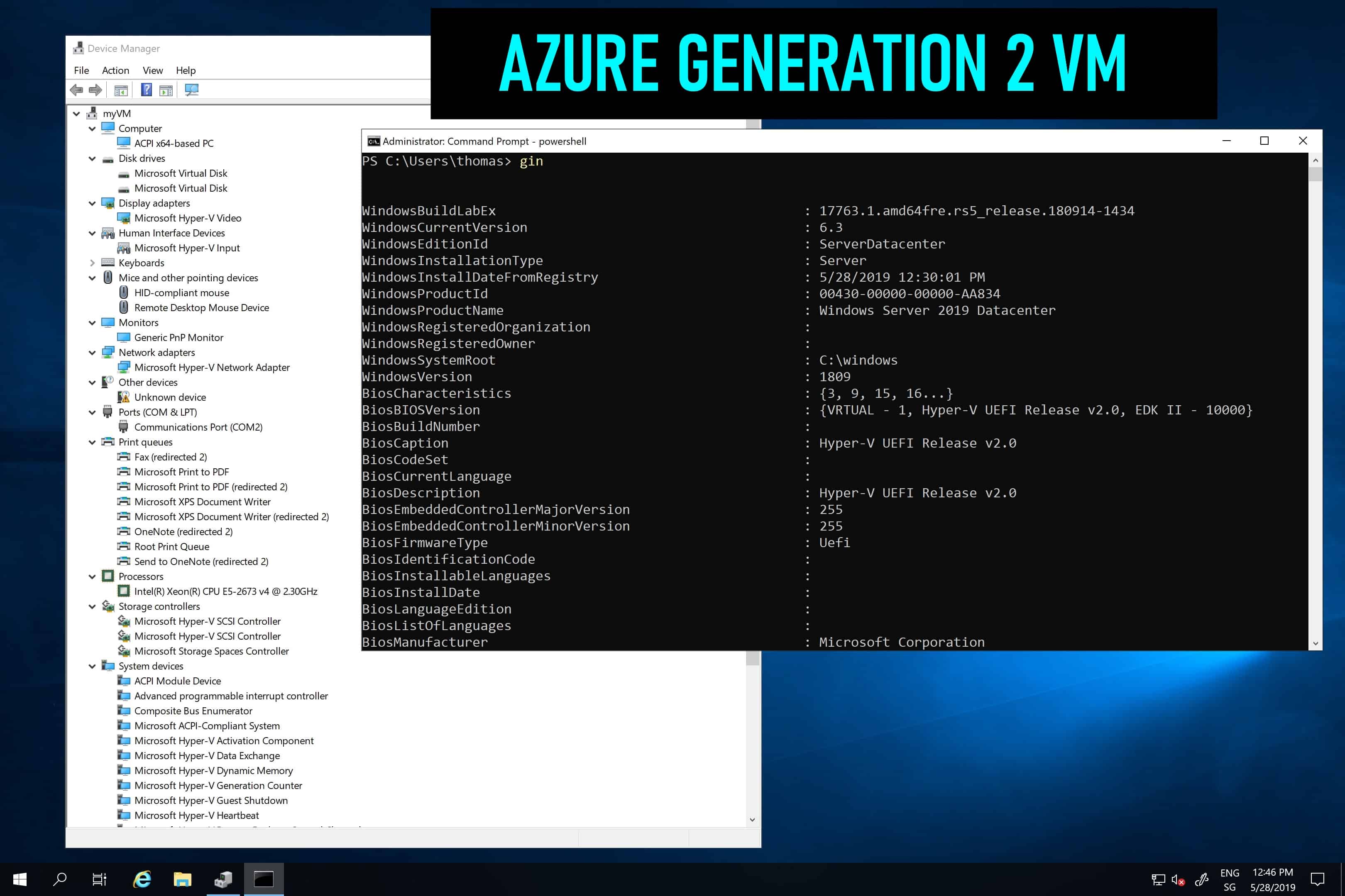 Azure Generation 2 Virtual machine