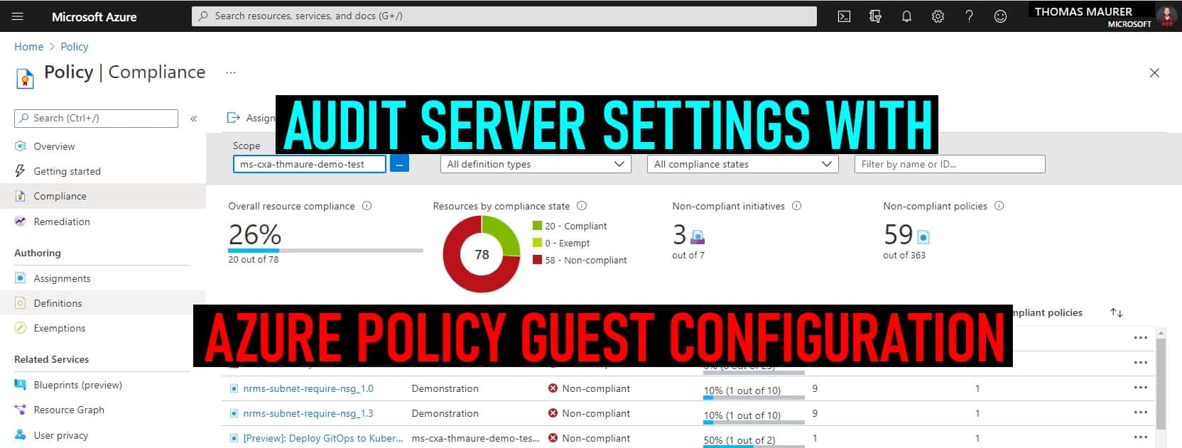 Azure Policy Guest Configuration Compliance