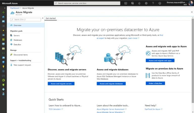 Azure Portal Azure Migrate