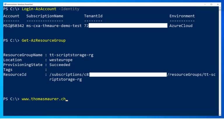 Azure PowerShell on Azure Arc enabled server using Managed Identity