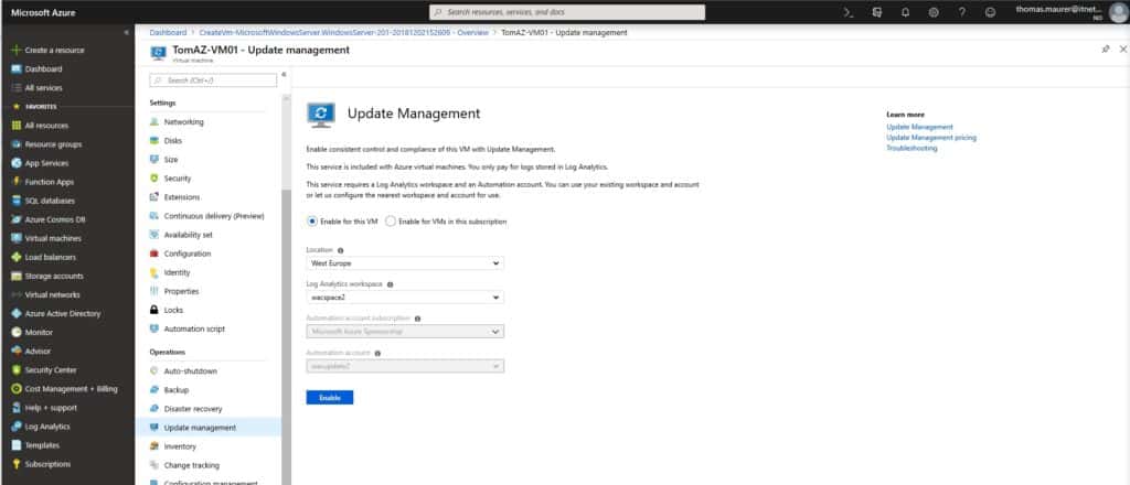 Azure Update Management