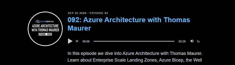 CloudSkills fm Podcast - Azure Architecture with Thomas Maurer