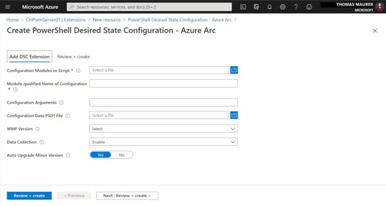 Create PowerShell Desired State Configuration - Azure Arc