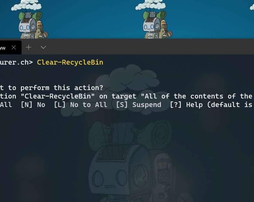 Empty Windows recycle bin with PowerShell