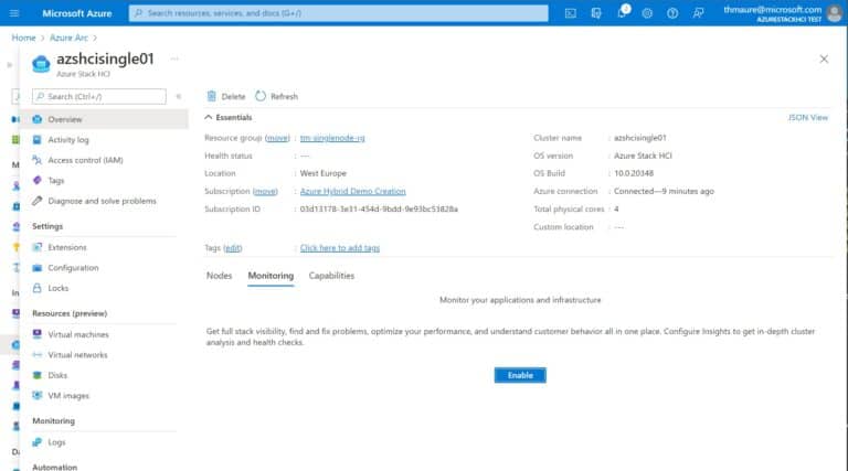 Enable Monitoring for Azure Stack HCI cluster