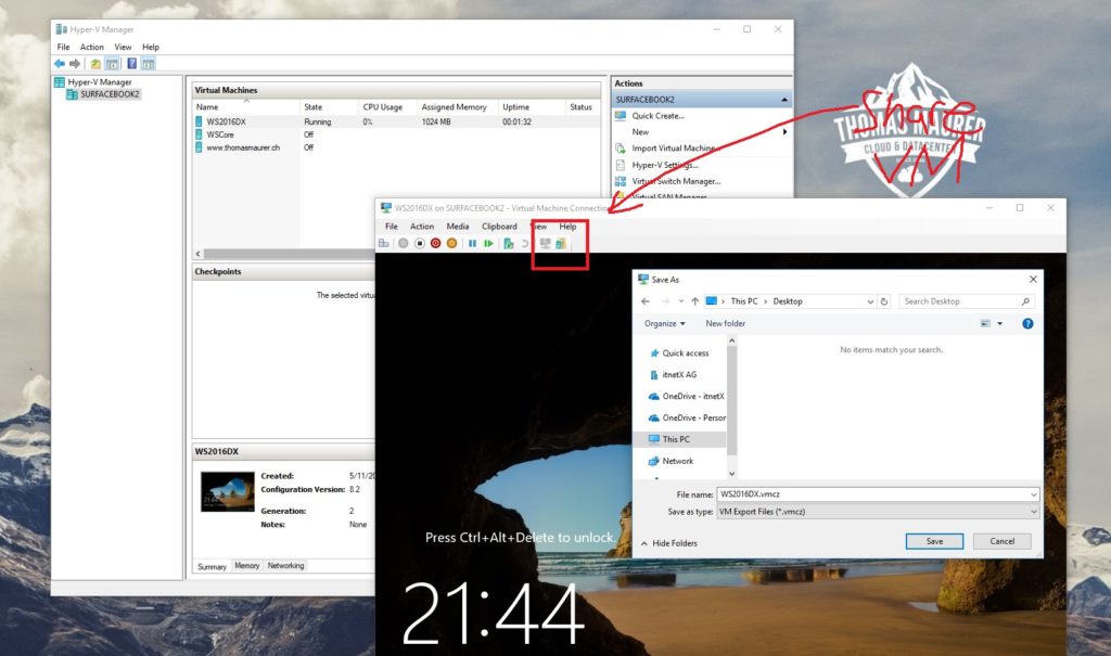 Export and Share Hyper-V Virtual Machine
