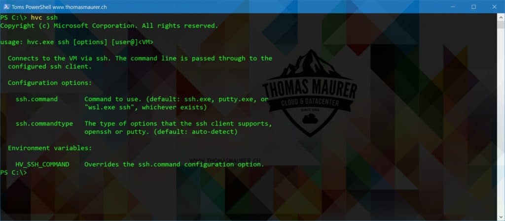 HVC SSH on Hyper-V