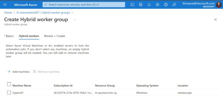 Hybrid Worker Group Azure Arc enabled Servers