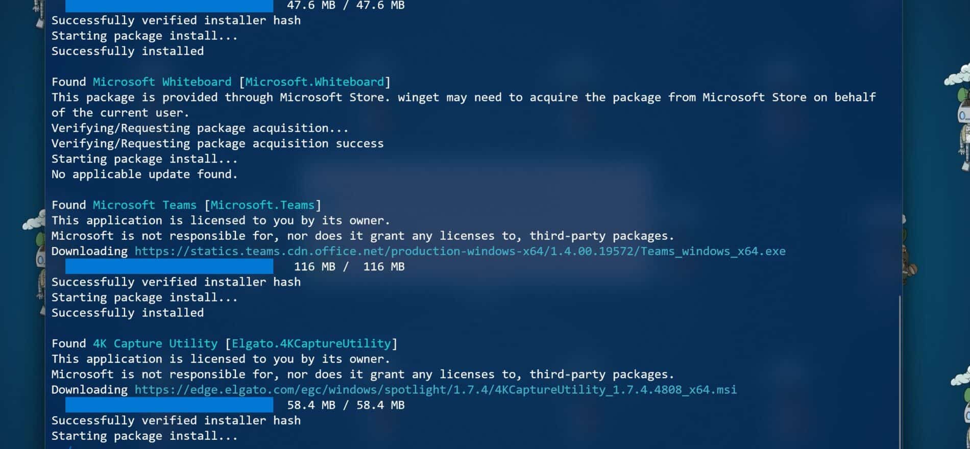 Install Azure Tools using command line WinGet PowerShell