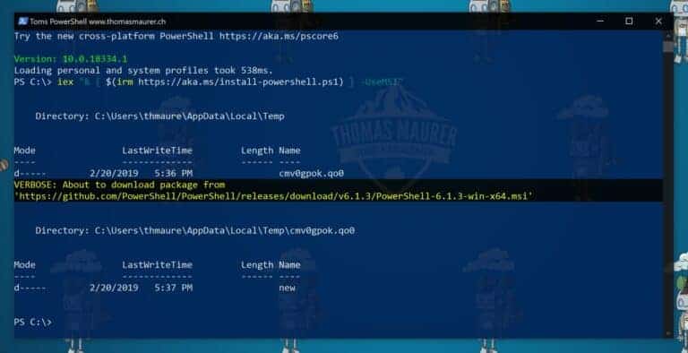 Install or Update PowerShell 6 on Windows 10