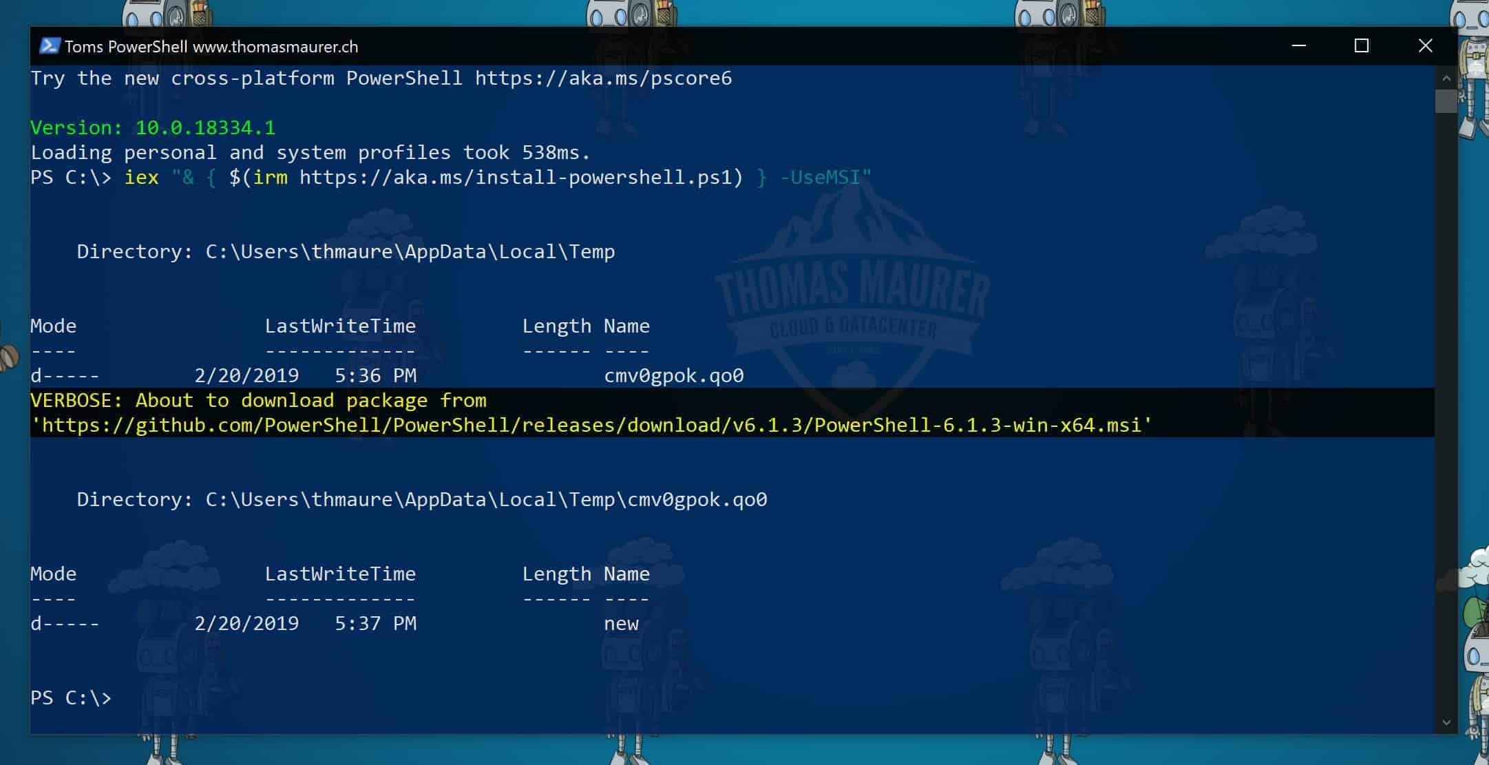 Install or Update PowerShell 6 on Windows 10