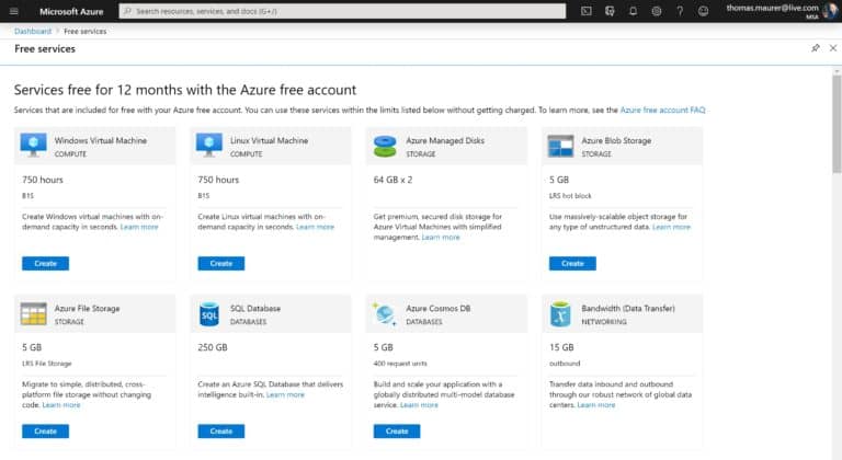 Learn with Free Azure services