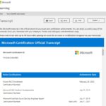 Microsoft Certification Transcript