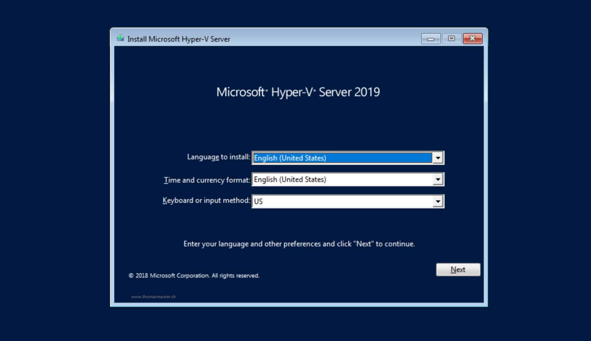 Microsoft Hyper-V Server 2019