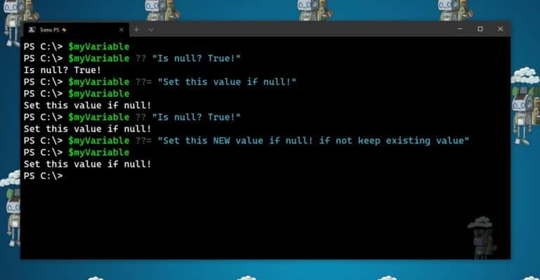 PowerShell 7 Null conditional operators