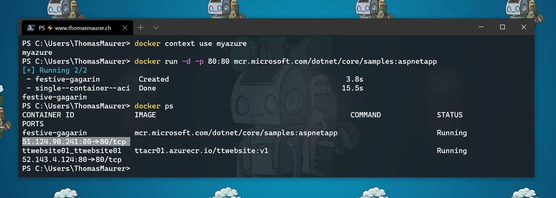 Run Azure Container Instances from the Docker CLI
