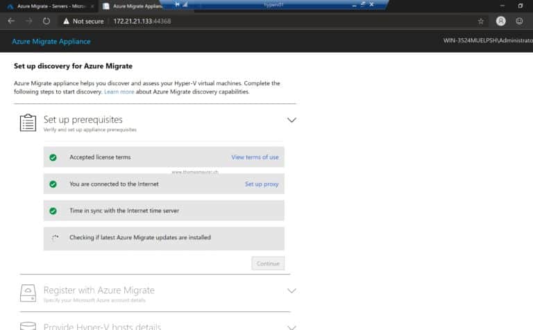 Setting up Azure Migrate Appliance