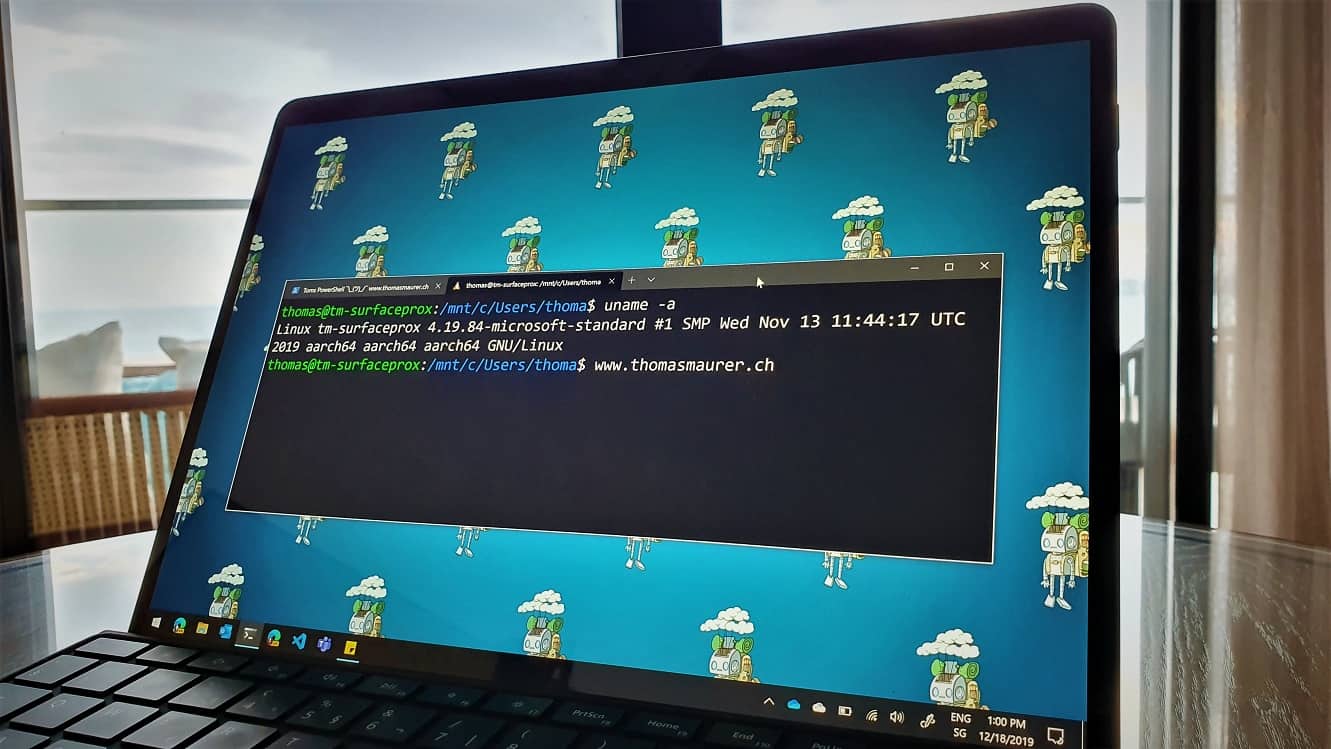 Surface Pro X Windows 10 on ARM WSL 2
