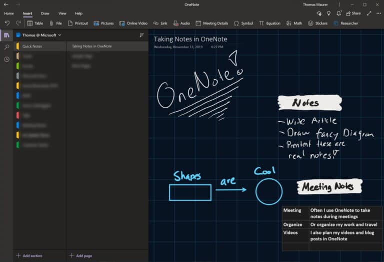 Taking Notes in OneNote