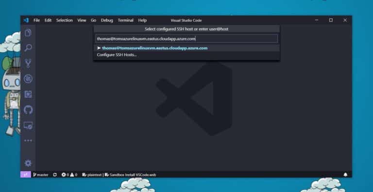 Visual Studio Code SSH Remoting Connection