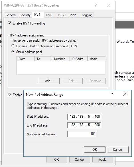 VPN IPv4 Address Range