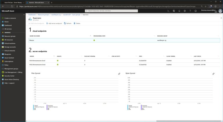 WAC Azure File Sync Sync Group