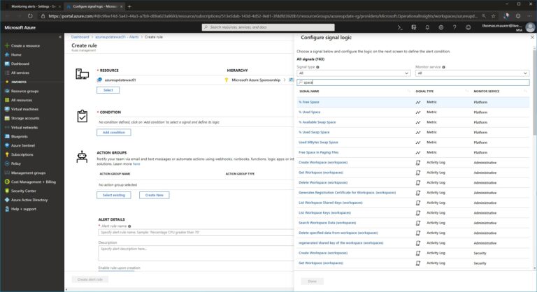 Azure Monitor Configure signal logic