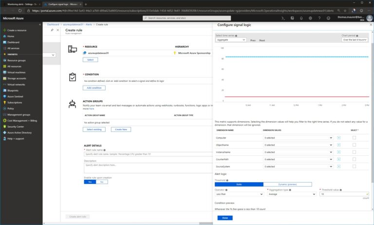 Azure Monitor Configure signal logic setup