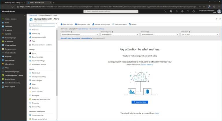 Azure Monitor New Alert Rule