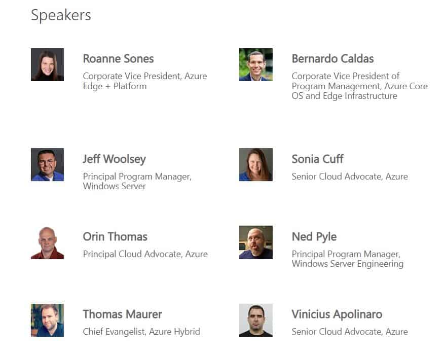 Windows Server Summit 2022 Speakers