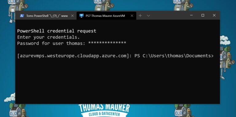 Windows Terminal - Azure virtual machine VM PS Remote Session