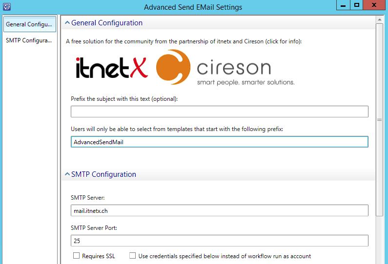 Advanced Send Mail Itnetx Cireson