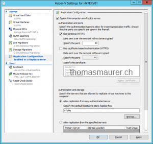 Enable Hyper-V Replica