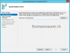 Enable Hyper-V Virtual Machine Replication Destination