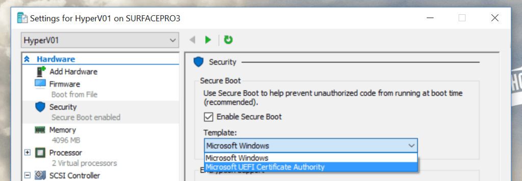 Hyper-V Secure Boot Linux