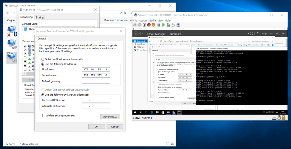 Hyper-V Virtual Switch NAT Configuration