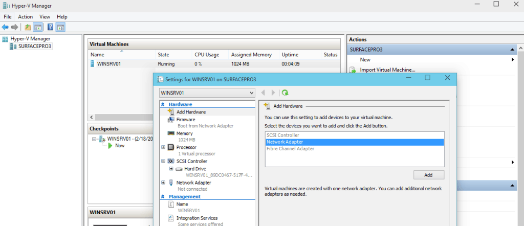 Hyper-V vNext Hot Add and Remove Virtual Network Adapters