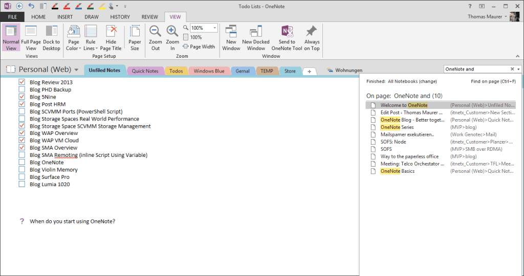 OneNote Search