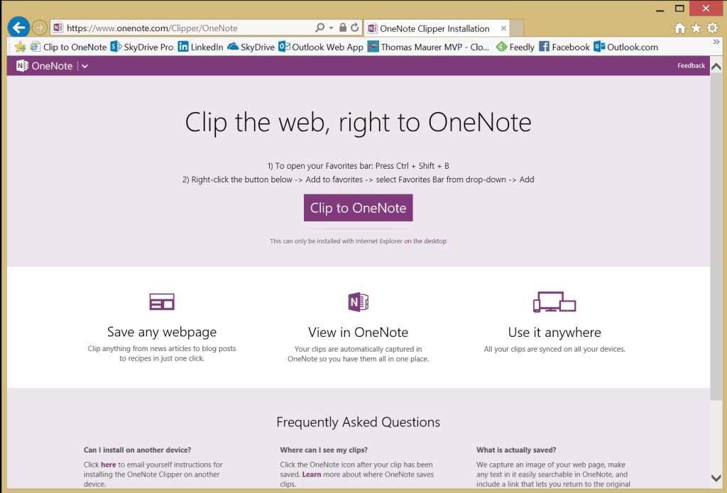 OneNote Webclipper