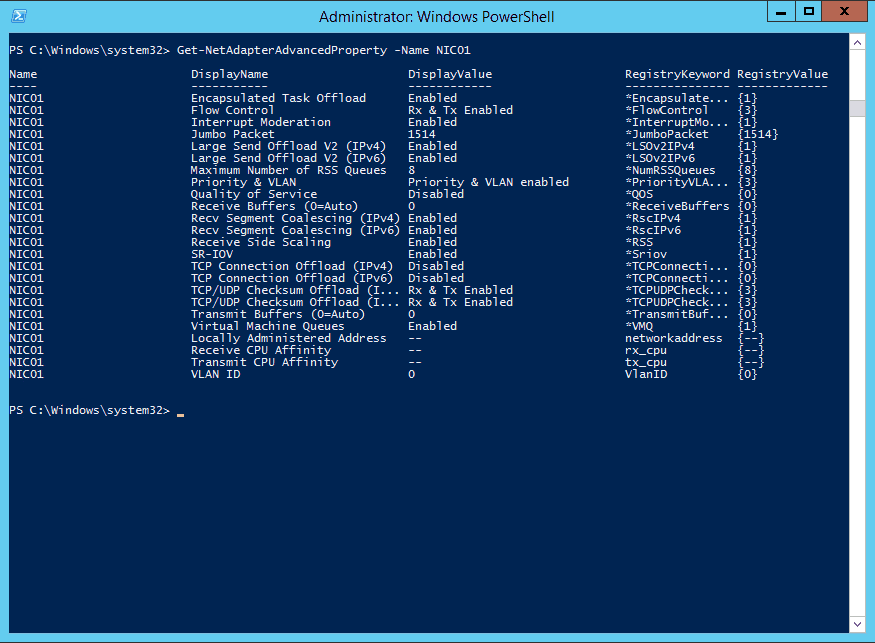 PowerShell NetAdpater Advanced Property