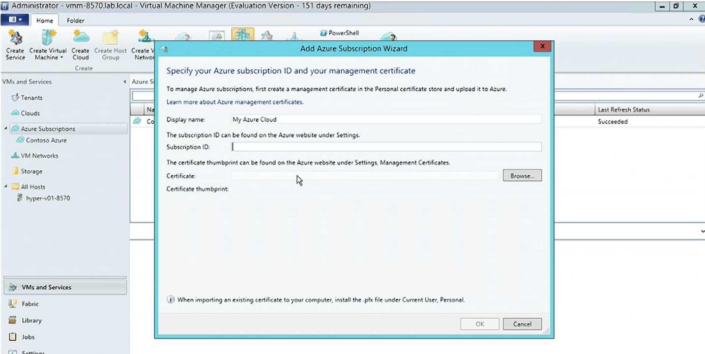 VMM 2012 R2 Update Rollup 6 Azure IaaS Management