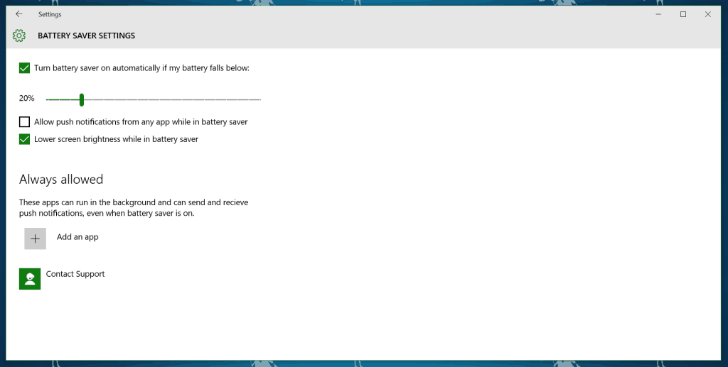 Windows 10 battery Saver