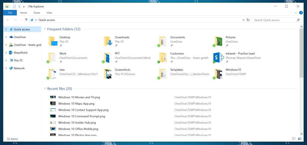 Windows 10 File Explorer