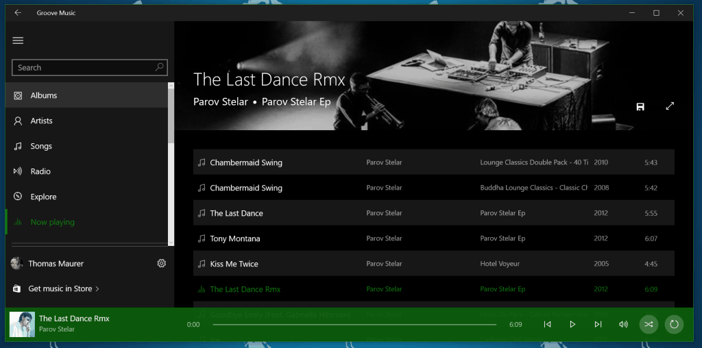 Windows 10 Groove Music